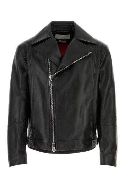 Alexander Mcqueen Leather Jackets In Black