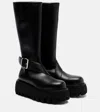 Alexander Mcqueen Leather Knee-high Boots In Black
