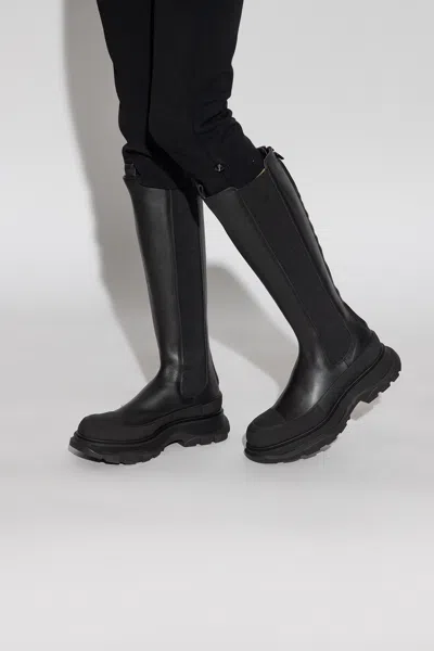Alexander Mcqueen Knee Boots In Black
