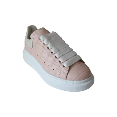 Alexander Mcqueen Leather Lace Up Sneakers Pink In Neutral
