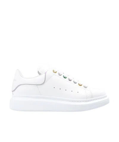 Alexander Mcqueen Leather Lace Up Trainers In White