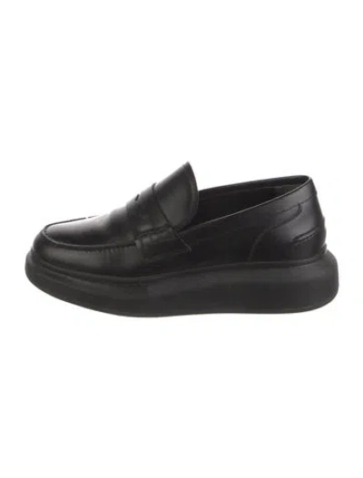 Pre-owned Alexander Mcqueen Leather Loafers In Black