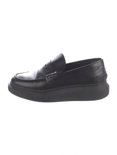 Pre-owned Alexander Mcqueen Leather Loafers In Black