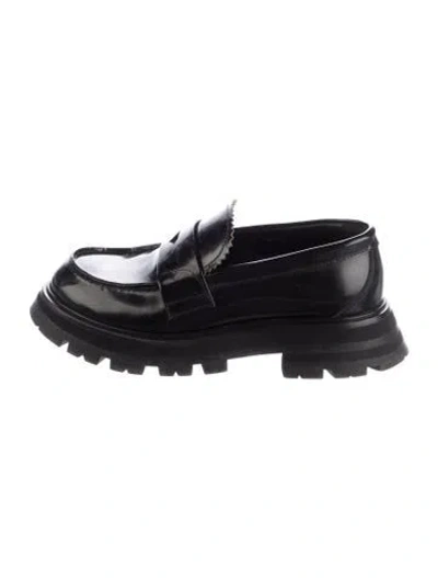 Pre-owned Alexander Mcqueen Leather Loafers In Black