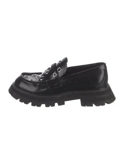 Pre-owned Alexander Mcqueen Leather Loafers In Black