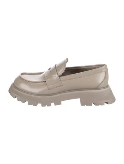 Pre-owned Alexander Mcqueen Leather Loafers In Grey