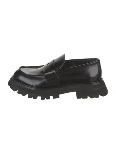 Pre-owned Alexander Mcqueen Leather Loafers W/ Tags In Black