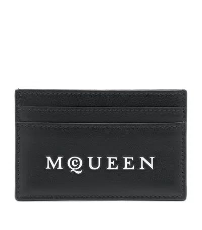 Alexander Mcqueen Leather Logo Card Holder In Black