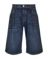 Alexander Mcqueen Denim Bermuda In Blue