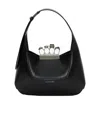 Alexander Mcqueen Mini Jewelled Leather Hobo In Black