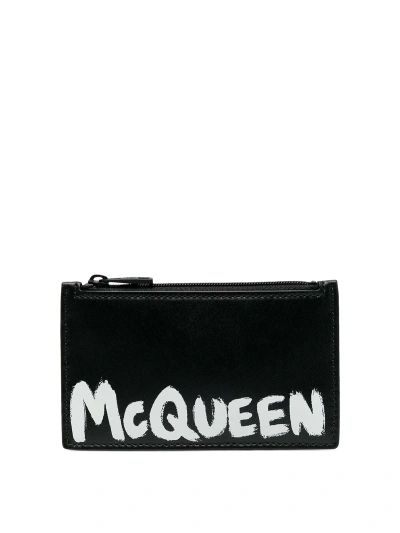 Alexander Mcqueen Leather Logo Wallet In Black