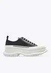 Alexander Mcqueen Leather Low-top Platform Sneakers In Black