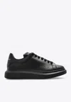 Alexander Mcqueen Men Black Oversize Sneakers With Logo Lettering On The Heel In Leather Man In Black