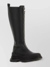 ALEXANDER MCQUEEN LEATHER LUG SOLE KNEE BOOTS