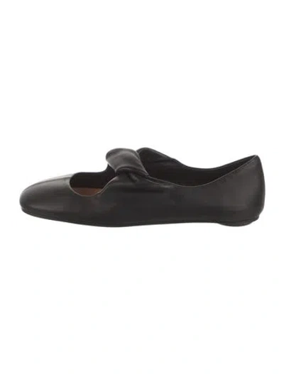 Pre-owned Alexander Mcqueen Leather Mary Jane Flats In Black