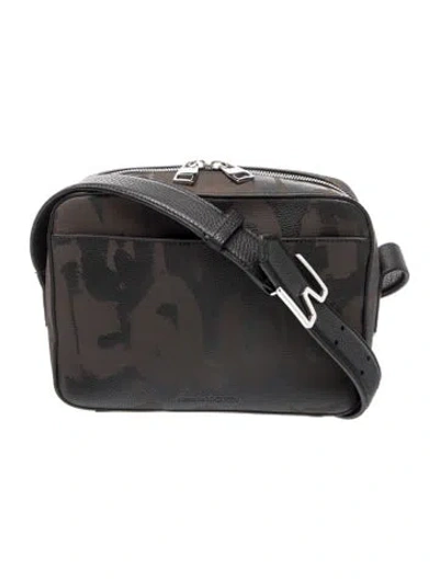 Pre-owned Alexander Mcqueen Leather Messenger Bag In Black