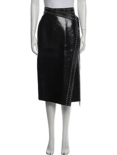 Pre-owned Alexander Mcqueen Leather Midi Length Skirt In Multi