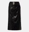 Alexander Mcqueen Mcqueen Silk Blend Midi Pencil Skirt In Black