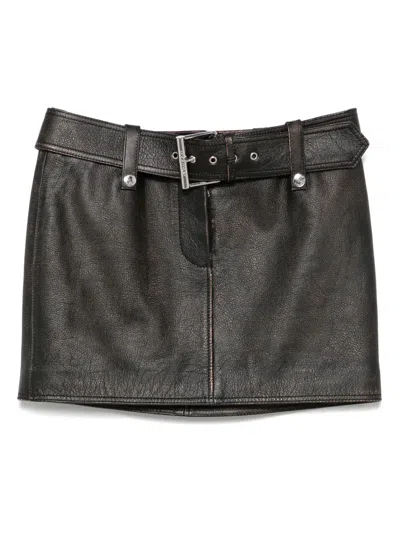 Alexander Mcqueen Leather Mini Skirt