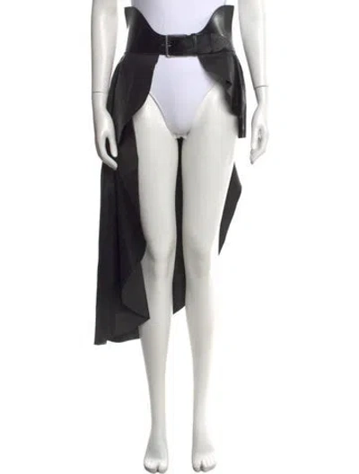 Pre-owned Alexander Mcqueen Leather Mini Skirt In Black