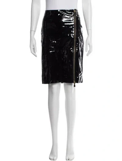 Pre-owned Alexander Mcqueen Leather Mini Skirt In Black