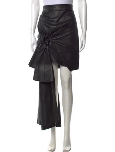 Pre-owned Alexander Mcqueen Leather Mini Skirt In Black