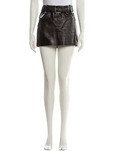 Pre-owned Alexander Mcqueen Leather Mini Skirt In Neutral