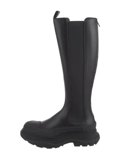 Pre-owned Alexander Mcqueen Leather Moto Boots W/ Tags In Black