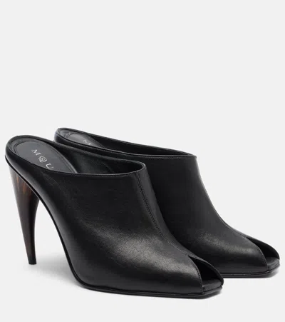 Alexander Mcqueen Leather Mules In Black