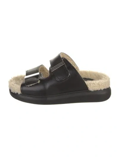 Pre-owned Alexander Mcqueen Leather Mules In Black