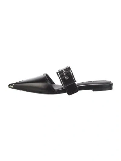 Pre-owned Alexander Mcqueen Leather Mules In Black