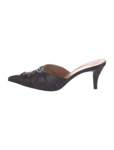 Pre-owned Alexander Mcqueen Leather Mules In Black