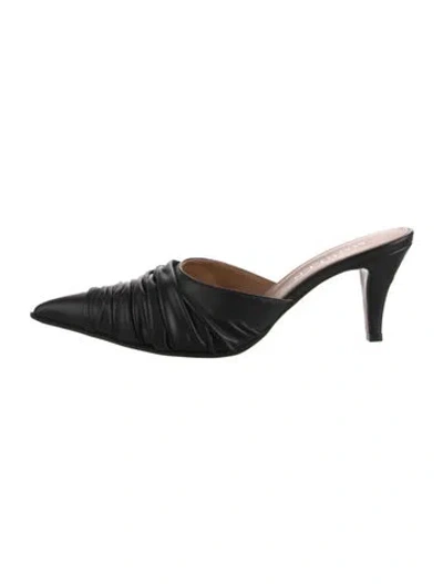 Pre-owned Alexander Mcqueen Leather Mules In Black