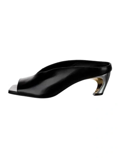 Pre-owned Alexander Mcqueen Leather Mules In Black