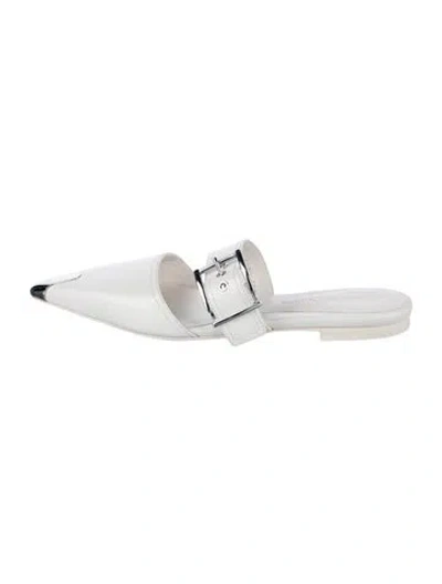 Pre-owned Alexander Mcqueen Leather Mules In Black/white