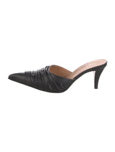 Pre-owned Alexander Mcqueen Leather Mules W/ Tags In Black