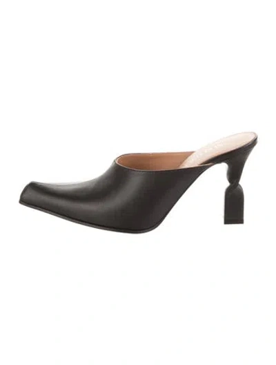 Pre-owned Alexander Mcqueen Leather Mules W/ Tags In Black