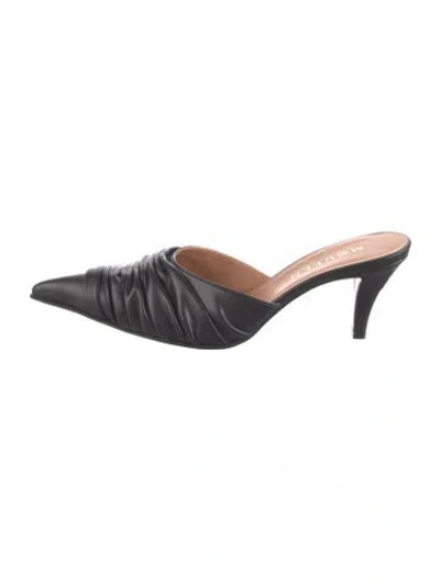 Pre-owned Alexander Mcqueen Leather Mules W/ Tags In Black