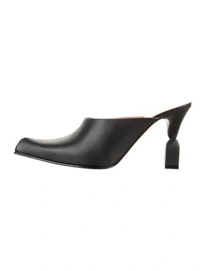 Pre-owned Alexander Mcqueen Leather Mules W/ Tags In Black