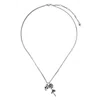 Alexander Mcqueen Rose And Skull Pendants Chain-linked Necklace