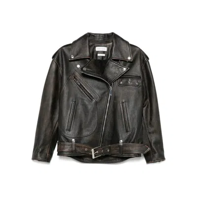 Alexander Mcqueen Leather Outerwears In Mutlicolor