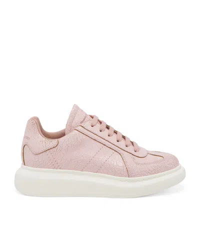 Alexander Mcqueen Oversized Retro Leather Sneakers In Pink