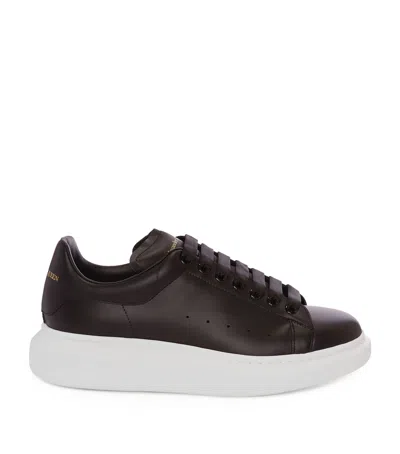 Alexander Mcqueen Leather Oversized Sneakers In Black