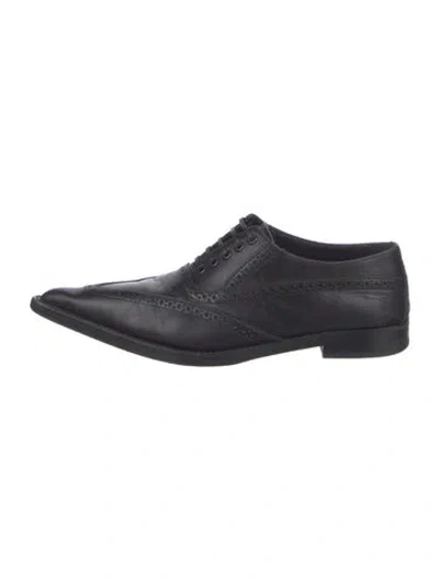 Pre-owned Alexander Mcqueen Leather Oxfords In Black