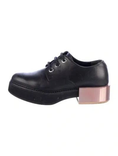 Pre-owned Alexander Mcqueen Leather Oxfords In Black