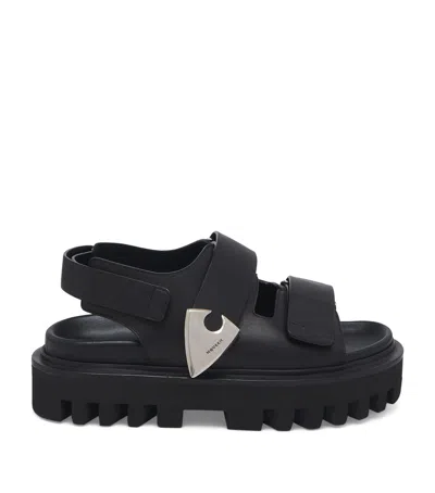 Alexander Mcqueen Leather Parachute Sandals In Black