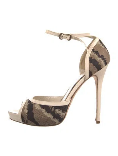 Pre-owned Alexander Mcqueen Leather Patterned Sandals In Brown
