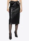 Alexander Mcqueen Leather Pencil Skirt In Black