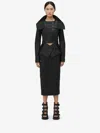 Alexander Mcqueen Leather Pencil Skirt In Black
