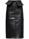 Alexander Mcqueen Leather Pencil Skirt In Black